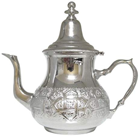 Marokkanische Teekanne Barradi 1,2 l, Teapot aus Messing, mit integriertem Filter, traditionelles Modell, Arabische Kanne, Teekocher, Teewärmer
