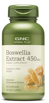 GNC Herbal Plus Boswellia Extract 450mg Supplement, Vegetarian, Supports Joint Health, 100 Servings