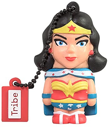 Tribe Warner Bros DC Comics Wonder Woman - Memoria USB 2.0 de 16 GB Pendrive Flash Drive de Goma con Llavero