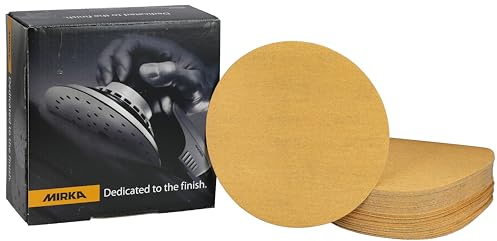 Mirka Gold Universal-Schleifpapier Ø 150mm / selbstklebend/Korn P150, 100 Stk/Zum Schleifen von Gips, Spachtel, Spanplatten, Holz, Lack