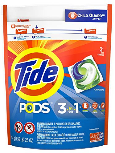 Tide Pods Laundry Detergent Packs Tub, Original, 31 Count by Tide