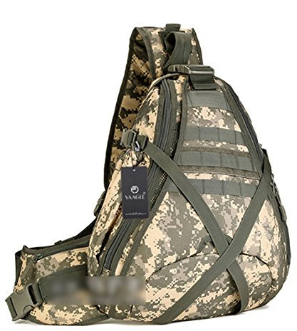 YAAGLE Groß Fassungsvermögen Reisetasche Schultertasche Gepäck militärisch Brustbeutel 14 Zoll Laptoptasche Fahrradrucksack Bergsteigen Kuriertasche-Tarnung 3