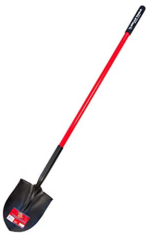 Bully Tools 82515 Truelle à long manche de qualité commerciale très résistant Pelle à bout rond