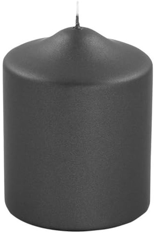Fink CANDLE Stumpenkerze Metall schwarz Paraffin Größe: H: ca. 10cm, D: ca. 8cm, 123812, 10 x 8 cm
