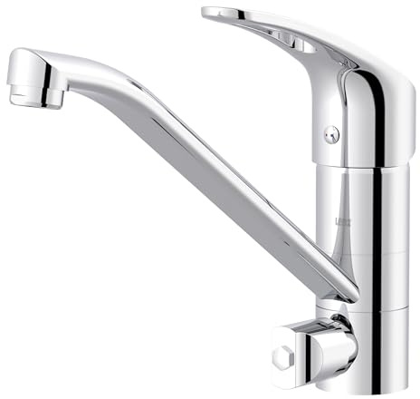 Lenz Küchenarmatur KELA Chrom – hochwertige Armatur mit praktischem Maschinenanschluss – 360 Grad schwenkbarer Auslauf – robust und langlebig - 44831002