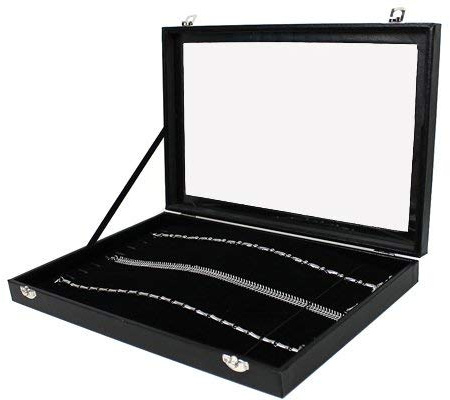 Schmuckkasten Schaukasten für lange Ketten Armbänder Halsketten Glasdeckel