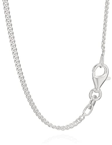 NKlaus 45cm Kette Silber 925 - Panzerkette - Sterling Silberkette Herren und Damen - Panzer Kette - 1,5mm breit - 3g schwer - 5012