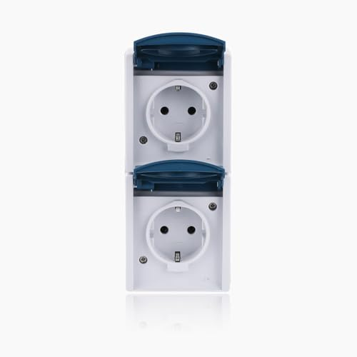 Busch-Jaeger 20-02 EW-53 SCHUKO® Steckdose 2-fach (Thermoplast) Grau ocean® (IP 44) 2CKA002084A0701