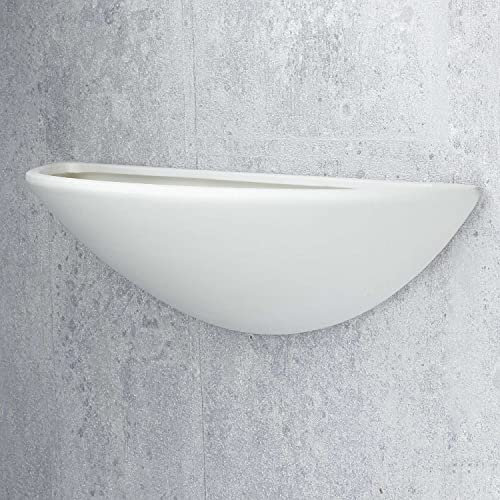Licht-Erlebnisse Wandleuchte in Weiß Bauhaus Design 1xE27 bis zu 60 Watt 230V aus Gips Keramik Schlafzimmer Küche Wohnzimmer Esszimmer Lampe Leuchten innen