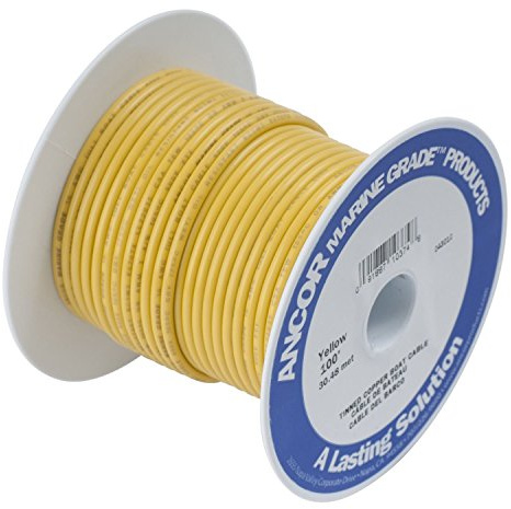 Ancor Marine Grade Primary Wire and Battery Cable (Yellow, 50 Feet, 2 AWG)