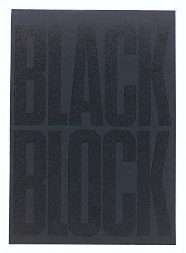 Exacompta - Ref 5702E - Black Block Notepad (70 Sheets) - A4 (210 x 297mm) in Size, 80gsm Clairefontaine Paper, Yellow Pages, Lined Rulings - Black Cover