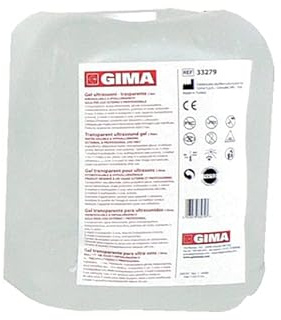 Gima - Ultrasound Transparent Gel, hypoallergen und wasserlöslich,ohne Salze, Formaldehyd und Duftstoffe, (1x5L), 33279