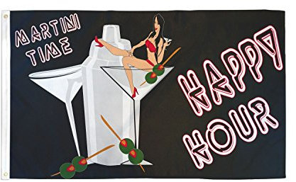 AZ FLAG - Drapeau Happy Hour - 150x90 cm - Drapeau Martini Time 100% Polyester Avec Oeillets Métalliques Intégrés - Pavillon 110 g