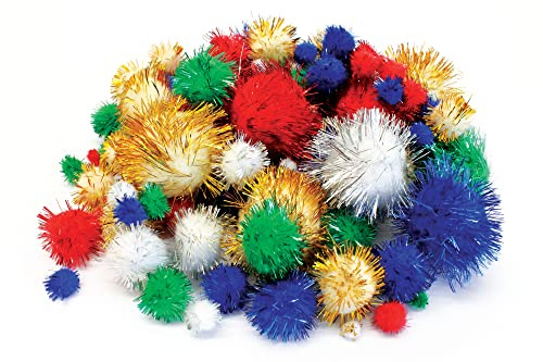 Bright Ideas BI8023 Pompons, Glitzer, sortiert, PK100