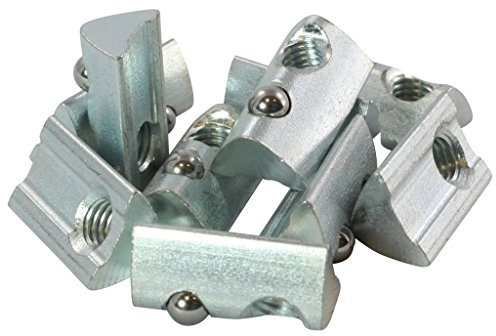 100x Nutenstein 6 St M4 Nut 6 - Typ I - M4 ohne Steg, Federkugel, Stahl verzinkt