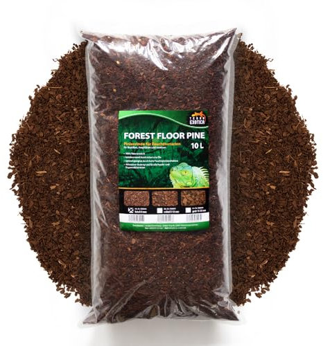 Terra Exotica Forest Floor Pine 10/20 Liter in fein, mittel, grob - Pinienrinde als Einstreu für Terrarien - Terrarienbodengrund für Reptilien, Amphibien und Insekten (10 Liter, fein)