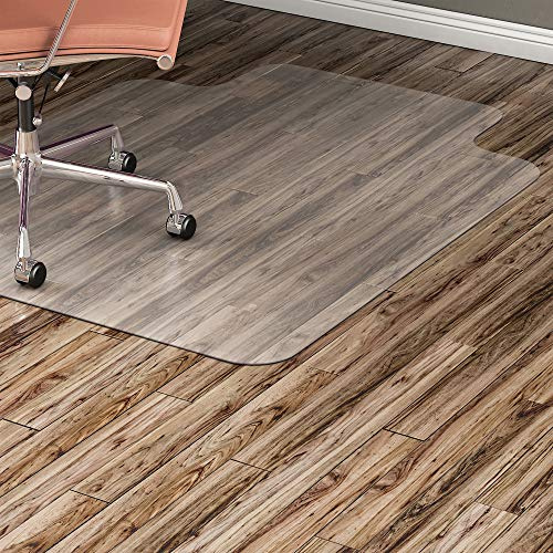 Lorell, LLR82826, Nonstudded Hard Floor Wide Lip Chairmat, 1 / Each, Clear, 45x63 w/25x12 Lip