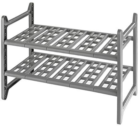 Wenko 2768010100 - Estantería para Armario de Fregadero (Distribución Ajustable, 44-82 x 39 x 28 cm), Aluminio y Plástico, Plateado