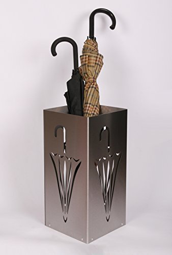Szagato Regenschirmständer Design Umbrella Closed, 23 x 23 cm, Edelstahl mattiert, Marke, Made in Germany (Schirmständer, Schirmhalter, Regenschirmhalter gebürstet)