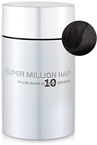 Super Million Hair Haar Fasern und Schütthaar, hochwertiges Streuhaar zur Haarverdichtung, 15 g, Black (1)