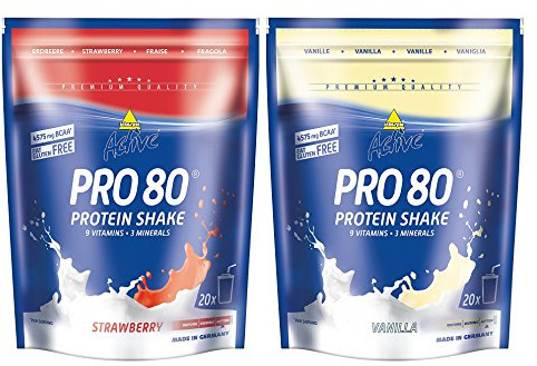 Inko Active Pro 80 Beutel 2er Mix Pack (2x500g) Vanille/Erdbeere (D)