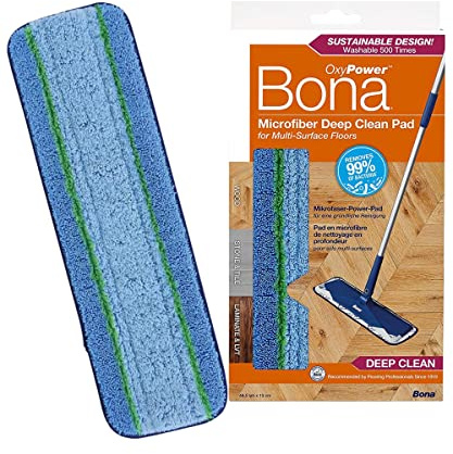 Bona Mikrofibermopp för Djuprengöring, Mikrofiber mopphuvud för golvrengöring, PowerLoop Teknologi mot intorkad smuts, Tvättbar upp till 500 gånger, 1-pack