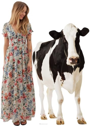 Star Cutouts SC163 Lifesize Cow Farm Animal Cardboard Cutout 152cm – Farm Theme Decoration, Animal Display & Party Prop