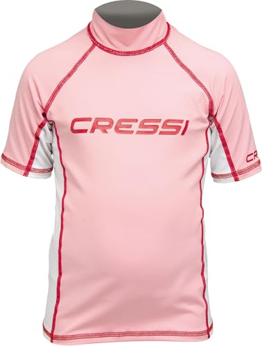 CRESSI Rashguard Junior Maglia Protettiva in Tessuto Elastico con Protezione Solare UV (UPF) 50+, Rosa, XL/5 (Taglia del Produttore:12-13 Anni)