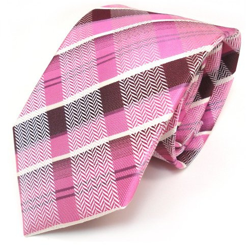 TigerTie Designer Seidenkrawatte in kariert gemustert - Krawattenbreite 8 cm