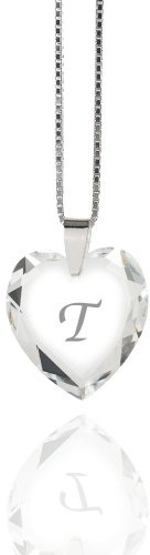 Individuelle Damen Halskette 925 Sterling Silber erstellt mit Swarovski Elements Herz Crystal Buchstabe freie Auswahl