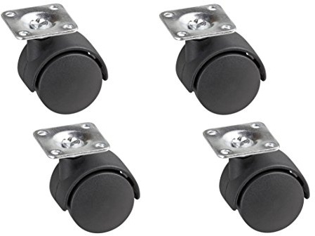 Metafranc Doppelrollen Ø 40 mm - 42 x 42 mm Platte - Kunststoff-Räder - Harte Lauffläche - Gleitlager - 20 kg Tragkraft - 4 Stück / Transportrolle / Containerrolle / Möbelrolle / 804100 | 42 x 42 mm Platte – Harte Lauffläche – 20 kg Tragkraft – Transportrolle – Containerrolle – Möbelrolle – mehrteiliges Set