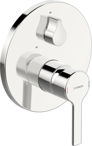 Hansa 83843573 Fertigmontageset / Einhand-Wannen-Batterie HANSARONDA | mit Sicherungseinrichtung, manuelle, keramische Umstellung Wanne/Brause, Schalldämpfer | Durchflussmenge: 22/21l/min
