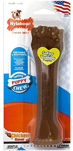 Nylabone Gentle Puppy Dog Teething Chew Toy Bone, Chicken Flavour, Extra Large, for Puppies 23 kg+ (Packing May Vary).