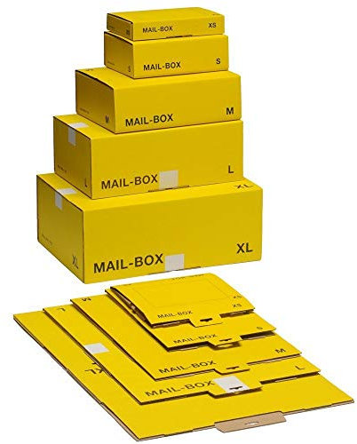 Neutral 212151220 Paket-Versandkarton Mail box, Größe: M, gelb