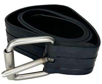 Scuba Choice Rubber Free Dive Weight Belt, 61 (1.5m) Black – Heavy Duty, Adjustable, Stainless-Steel Buckle, Self-Compensating for Wetsuit Thickness, Durable & Comfortable Diving Gear Freediving