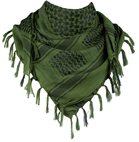 FREE SOLDIER Halstuch/Kopftuch Shemagh,100% Baumwolle Pali-Tuch Schals Unisex,Grün,110 * 110cm