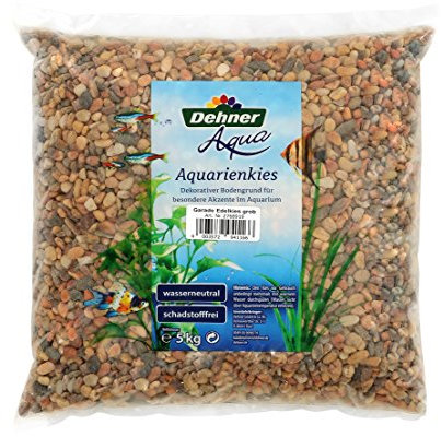 Dehner Aqua Aquarienkies, Edelkies, Körnung 6 - 8 mm, 5 kg, braun/grau