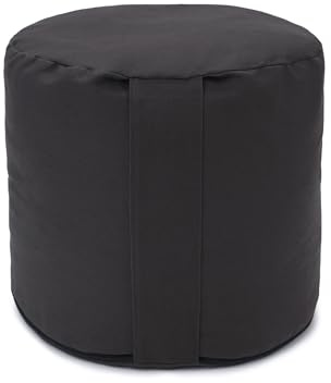 Yogabox Glückssitz Rondo Big D – Meditationskissen | Baumwolle mit Buchweizenschalenfüllung | Ergonomisch 28 cm Höhe für große Menschen über 1,95 m