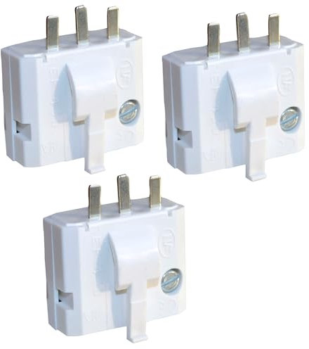 Tibelec - Lot de 3 Fiches DCL 2 Pôles avec Terre pour Boîtier d’Encastrement - Dispositif de Connexion Défnitive pour Luminaire Suspendu et Plafonnier - Blanc