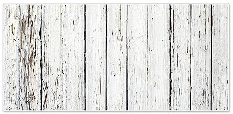 banjado Magnettafel weiß 78 x 37cm / Magnetwand Metall/Magnetpinnwand als Memoboard/Pinnwand Magnettafel Küche, Büro, Kinderzimmer inkl. 4 Magnete & Montageset - Motiv Weißer Bretterzaun