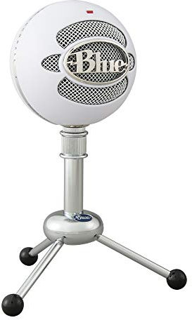 Blue Snowball Microfono USB per Registrazione, Streaming, Podcast, Gaming su PC e Mac, Mic a Condensatore con Modelli Polari Cardioide e Omnidirezionale e Design Retrò Elegante - Bianco