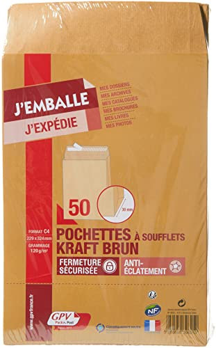 GPV 39625 Faltenversandtaschen, C4, 229 x 324 mm, Gewicht: 120 g