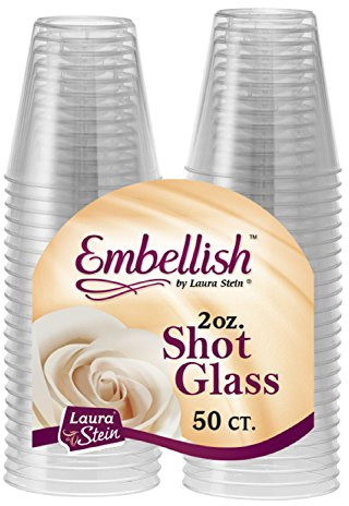 Embellish Crystal Clear Hard Plastic Double measure / 60ml-2 oz Clear Shot Glass (100 Pcs)