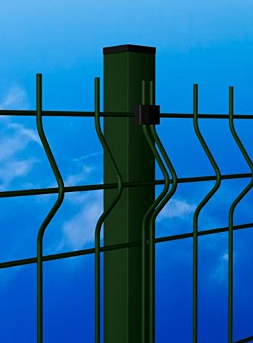 ITALFROM PALO Tubolare Quadro Verde 50X50 mm - Altezza PALO 150 cm - Completo di 3 PIASTRINE per Fissaggio (2305)