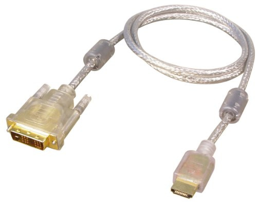 all4U BC197-3L Câble Série Effacer HDMI/DVI Mâle/Mâle (19-multipôle/18 +1 multipôle) Contact plaqué Or 3 m Transparent