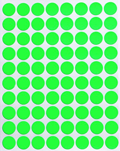 Farbcodierung Etiketten Neon Grün 13mm runde Aufkleber – 1,3cm Klebepunkte 1200 Stück von Royal Green
