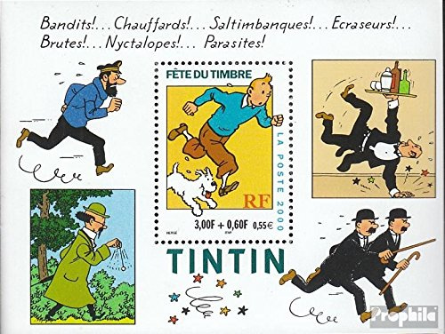 Prophila Collection France Bloc 22 (complète.Edition.) 2000 Personnage de BD Tintin (Timbres pour Les collectionneurs) Bandes dessinées