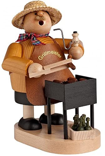 KWO Olbernhau 21659 Räuchermännchen Grillmeister, 21 cm