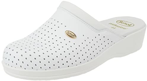 Scholl Clog Backguard, Zoccoli Sanitari Medicali, Donna, Bianco, 44 EU