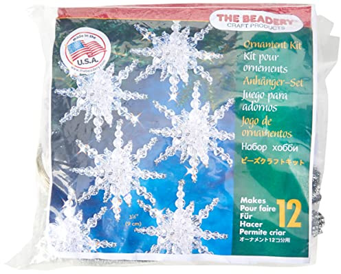 Beadery Deko-Set mit Perlen und Schneeflocken, 8,9 cm, 12 Stück